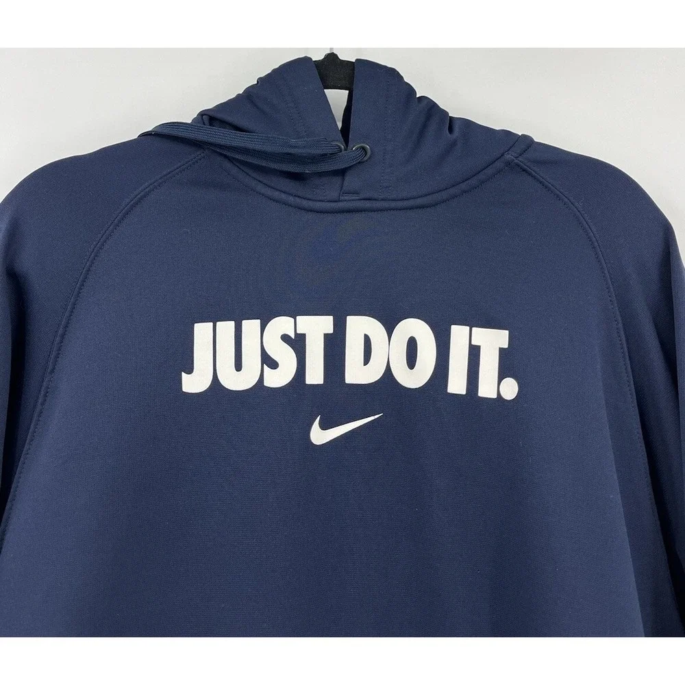 Nike Therma Fit Just Do It Hoodie Sweatshirt Men's Size Medium Navy